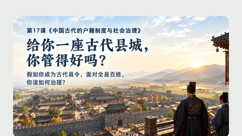 高二必修一第十七课《中国古代的户籍制度与社会治理》商品图预览